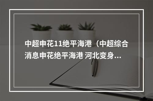 中超申花11绝平海港（中超综合消息申花绝平海港 河北变身黑马）