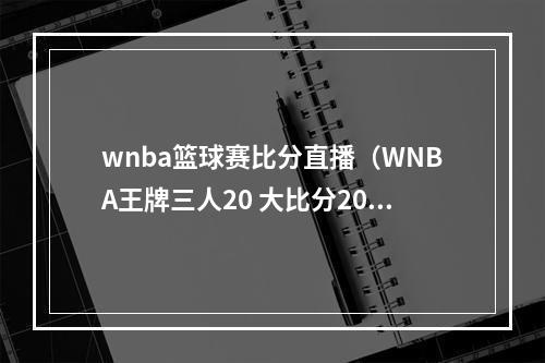 wnba篮球赛比分直播（WNBA王牌三人20 大比分20太阳夺冠军点）