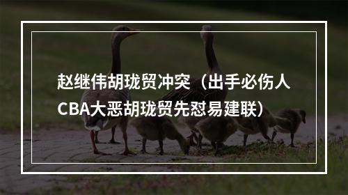 赵继伟胡珑贸冲突（出手必伤人CBA大恶胡珑贸先怼易建联）