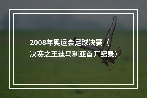 2008年奥运会足球决赛（决赛之王迪马利亚首开纪录）