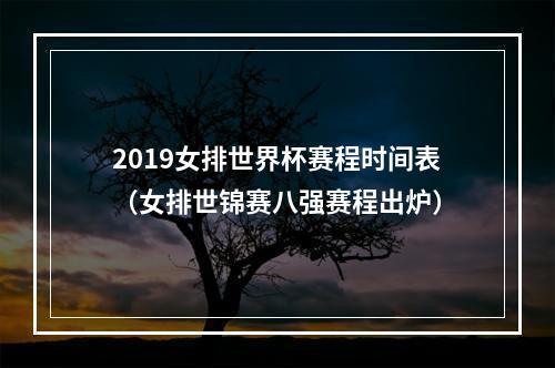 2019女排世界杯赛程时间表（女排世锦赛八强赛程出炉）