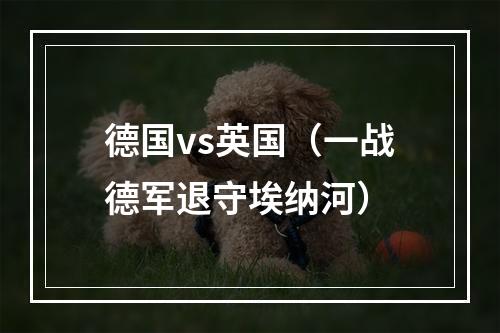 德国vs英国（一战德军退守埃纳河）