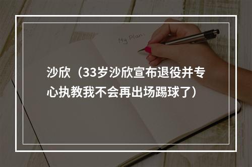 沙欣（33岁沙欣宣布退役并专心执教我不会再出场踢球了）