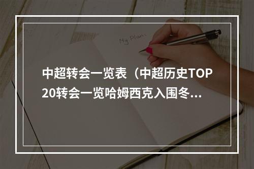 中超转会一览表（中超历史TOP20转会一览哈姆西克入围冬窗3队难逃引援调解费）