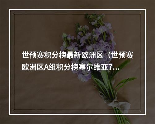 世预赛积分榜最新欧洲区（世预赛欧洲区A组积分榜塞尔维亚7场17分）