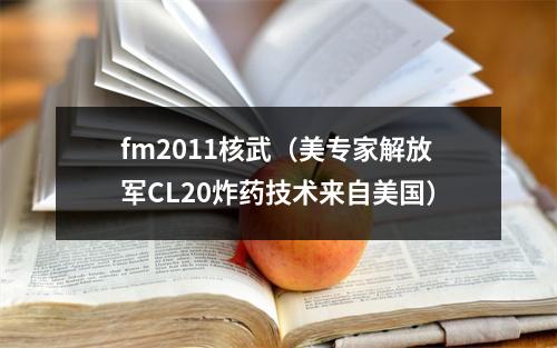 fm2011核武（美专家解放军CL20炸药技术来自美国）