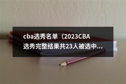 cba选秀名单（2023CBA选秀完整结果共23人被选中）