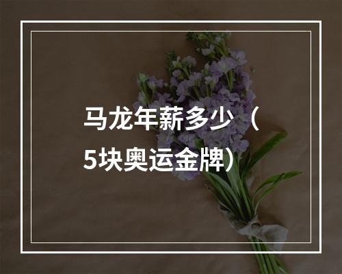 马龙年薪多少（5块奥运金牌）