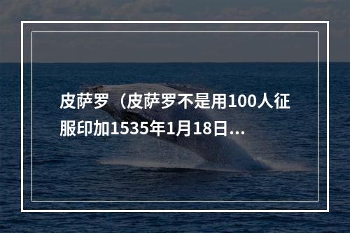 皮萨罗（皮萨罗不是用100人征服印加1535年1月18日利马建立）