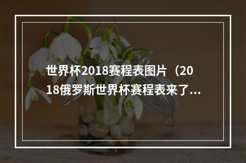 世界杯2018赛程表图片（2018俄罗斯世界杯赛程表来了）