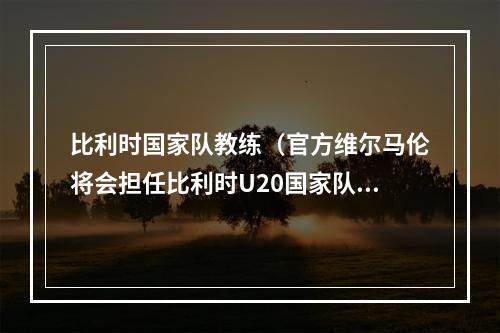 比利时国家队教练（官方维尔马伦将会担任比利时U20国家队主教练）