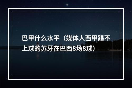 巴甲什么水平（媒体人西甲踢不上球的苏牙在巴西8场8球）