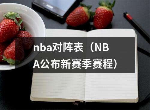 nba对阵表（NBA公布新赛季赛程）