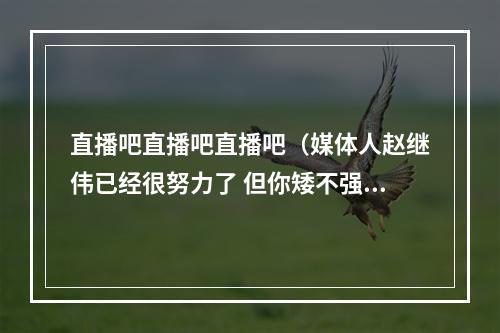 直播吧直播吧直播吧（媒体人赵继伟已经很努力了 但你矮不强壮我就揪着你打）