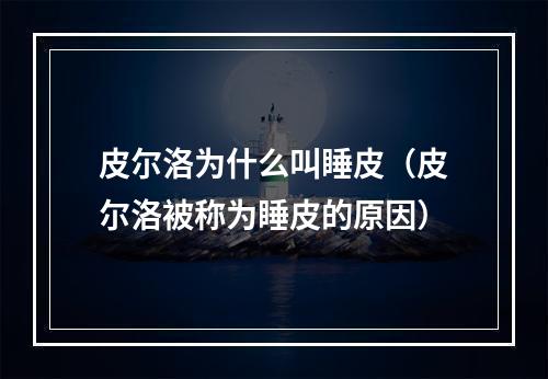 皮尔洛为什么叫睡皮（皮尔洛被称为睡皮的原因）