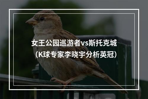 女王公园巡游者vs斯托克城（K球专家李晓宇分析英冠）