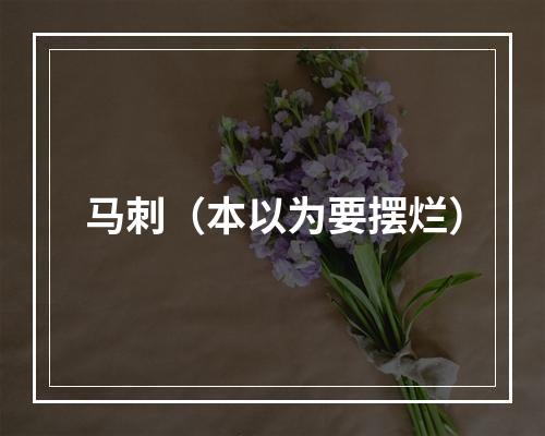 马刺（本以为要摆烂）