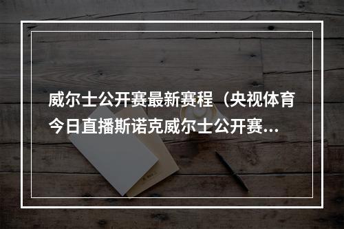 威尔士公开赛最新赛程（央视体育今日直播斯诺克威尔士公开赛14决赛附赛程）