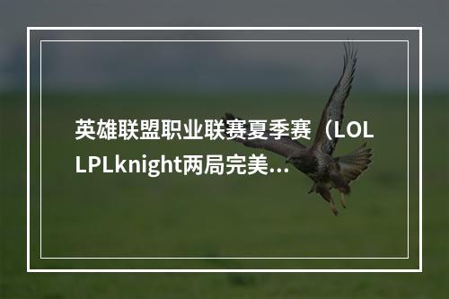 英雄联盟职业联赛夏季赛（LOLLPLknight两局完美发挥）