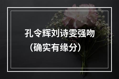 孔令辉刘诗雯强吻（确实有缘分）