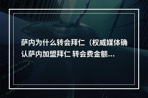 萨内为什么转会拜仁（权威媒体确认萨内加盟拜仁 转会费金额曝光 这价格让曼城亏死）