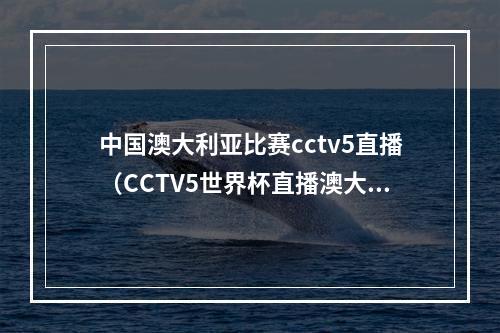 中国澳大利亚比赛cctv5直播（CCTV5世界杯直播澳大利亚vs法国中文比赛全程高清视频）