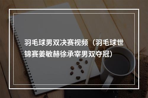 羽毛球男双决赛视频（羽毛球世锦赛姜敏赫徐承宰男双夺冠）