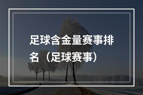 足球含金量赛事排名（足球赛事）