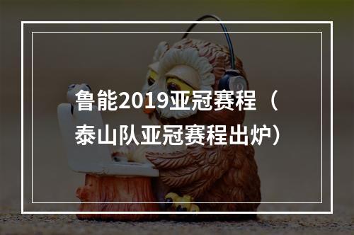 鲁能2019亚冠赛程（泰山队亚冠赛程出炉）