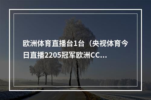 欧洲体育直播台1台（央视体育今日直播2205冠军欧洲CCTV5直播）