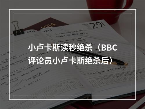 小卢卡斯读秒绝杀（BBC评论员小卢卡斯绝杀后）