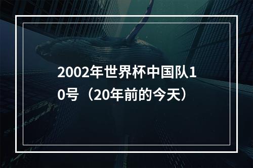 2002年世界杯中国队10号（20年前的今天）