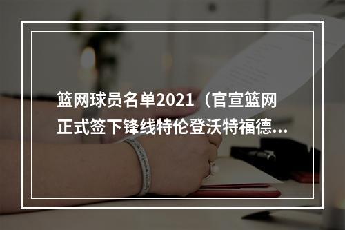 篮网球员名单2021（官宣篮网正式签下锋线特伦登沃特福德）