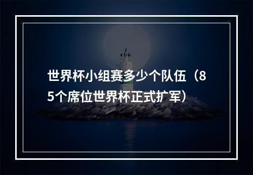 世界杯小组赛多少个队伍（85个席位世界杯正式扩军）