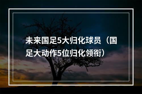 未来国足5大归化球员（国足大动作5位归化领衔）