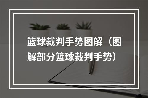 篮球裁判手势图解（图解部分篮球裁判手势）