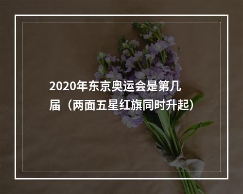 2020年东京奥运会是第几届（两面五星红旗同时升起）