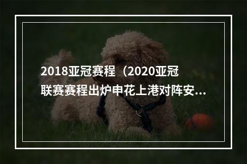 2018亚冠赛程（2020亚冠联赛赛程出炉申花上港对阵安排在此→）