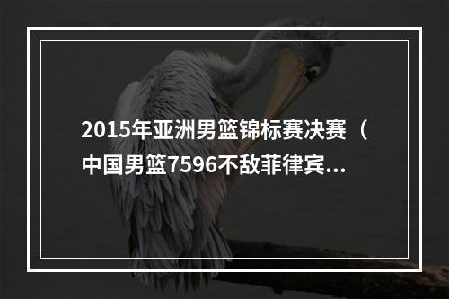 2015年亚洲男篮锦标赛决赛（中国男篮7596不敌菲律宾）