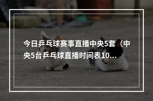 今日乒乓球赛事直播中央5套（中央5台乒乓球直播时间表10月2日晚上1945将全程直播男单决赛）