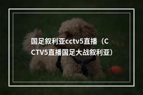 国足叙利亚cctv5直播（CCTV5直播国足大战叙利亚）