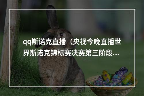 qq斯诺克直播（央视今晚直播世界斯诺克锦标赛决赛第三阶段）