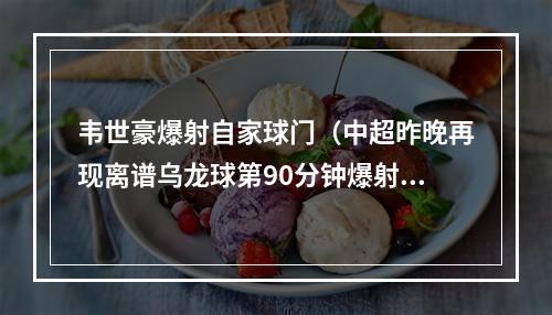 韦世豪爆射自家球门（中超昨晚再现离谱乌龙球第90分钟爆射自家球门）