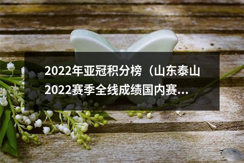 2022年亚冠积分榜（山东泰山2022赛季全线成绩国内赛事一冠一亚）