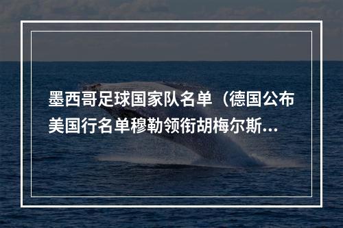 墨西哥足球国家队名单（德国公布美国行名单穆勒领衔胡梅尔斯在列）