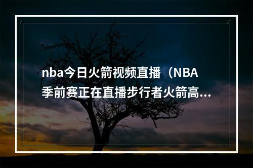 nba今日火箭视频直播（NBA季前赛正在直播步行者火箭高清现场视频全程）