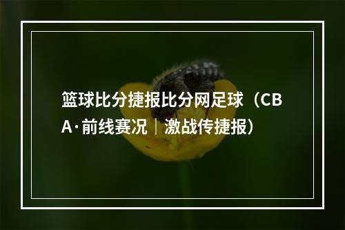 篮球比分捷报比分网足球（CBA·前线赛况｜激战传捷报）