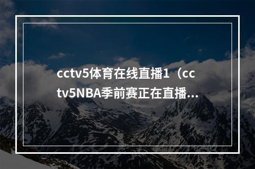 cctv5体育在线直播1（cctv5NBA季前赛正在直播篮网湖人全程现场高清中文观看）