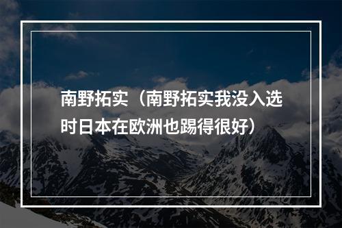 南野拓实（南野拓实我没入选时日本在欧洲也踢得很好）