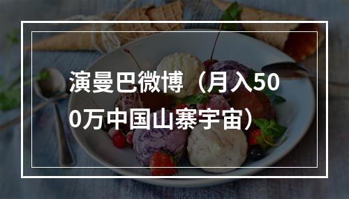 演曼巴微博（月入500万中国山寨宇宙）